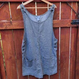 NY jeans lightweight 100%cotton medium striped overall dress